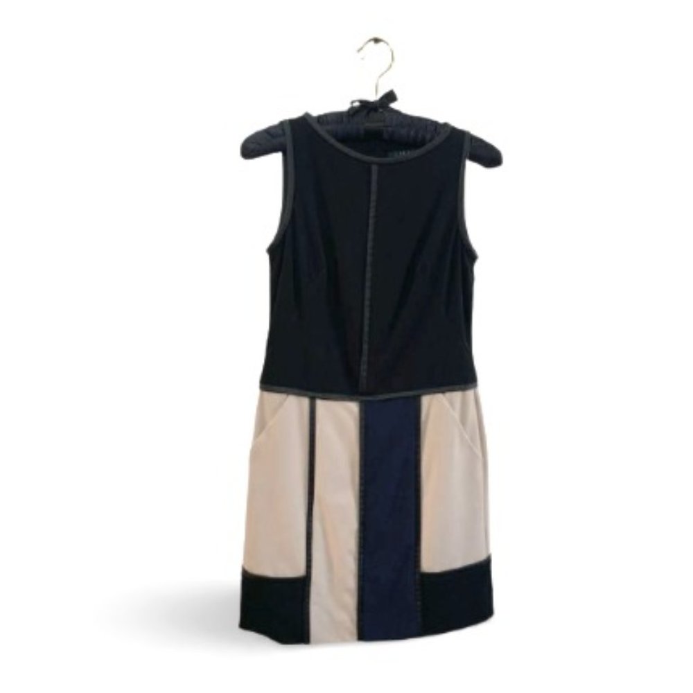 Lauren Colorblock Dress With Faux Leather Trim